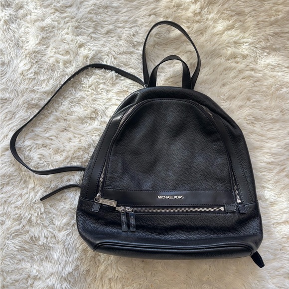 Michael Kors Handbags - Michael Kors Black Pebbled Leather Backpack